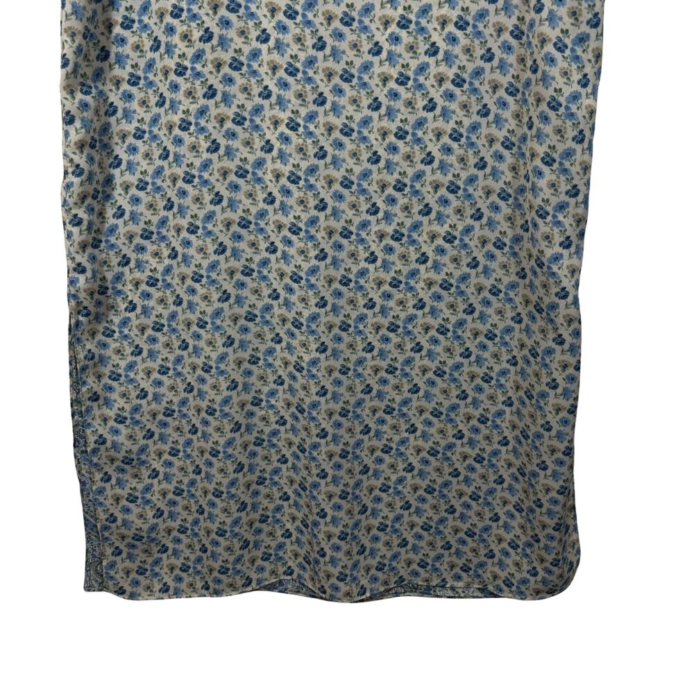 Reversible Blue Floral Dress 90s Tank Paisley Long Sleeveless Vintage Retro 10 - Picture 6 of 14